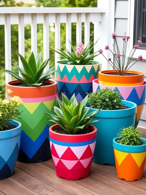 colorful plastic pot art