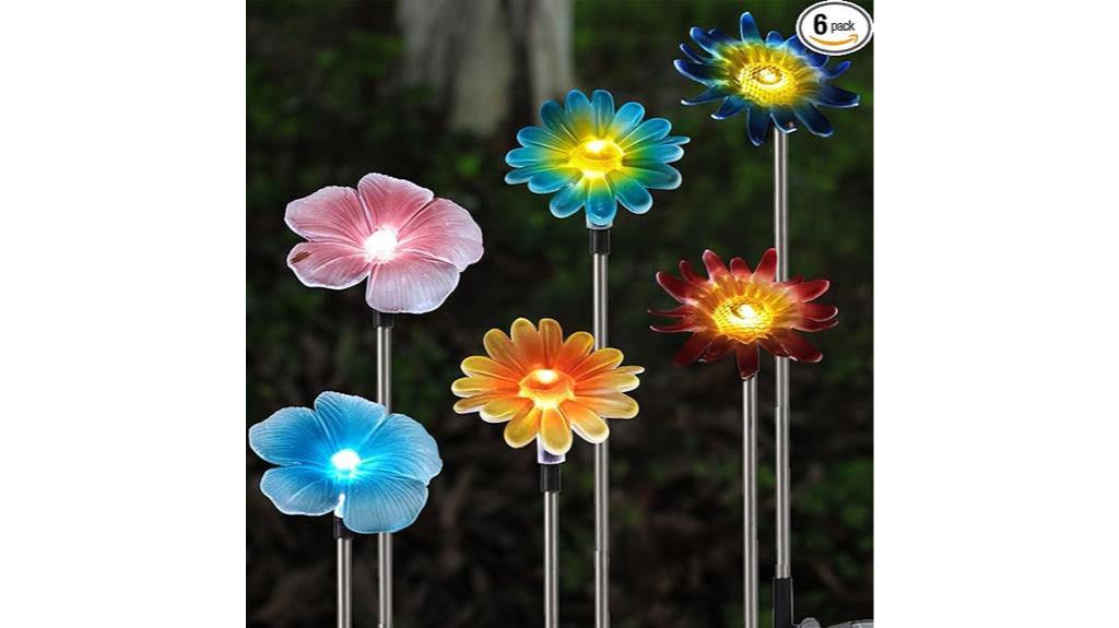 colorful solar flower lights