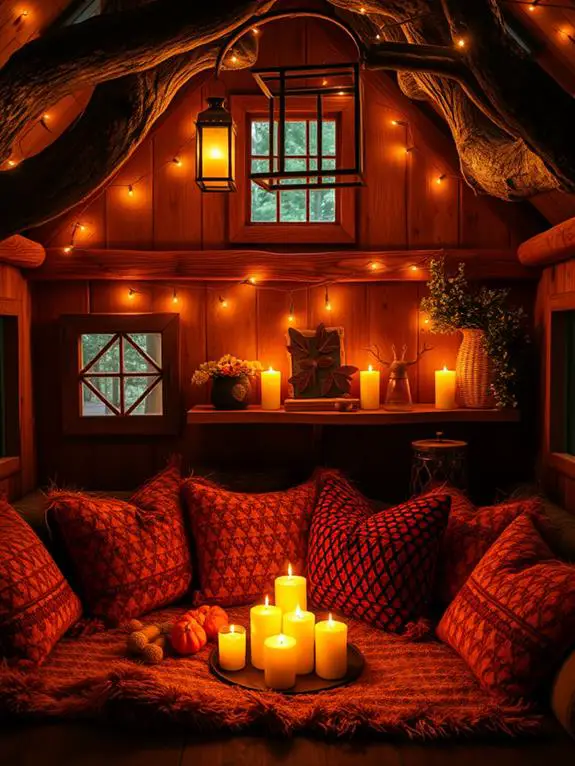 cozy ambiance with lanterns