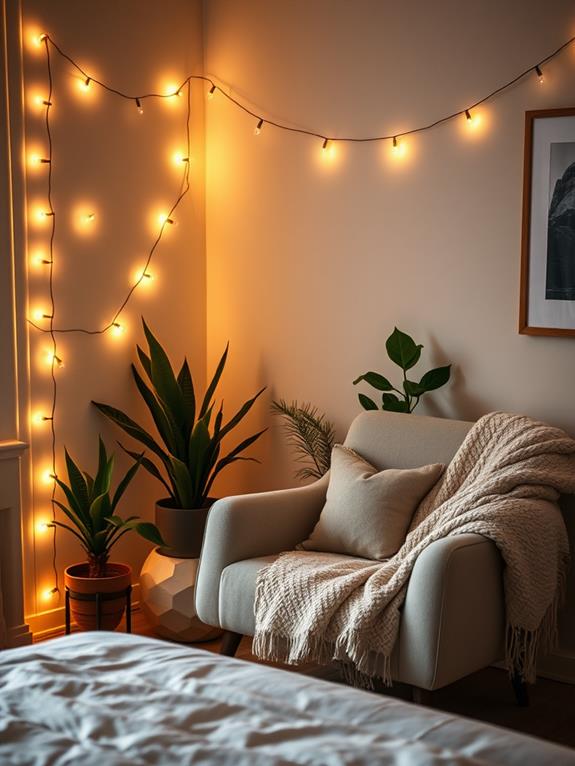 cozy ambiance with string lights