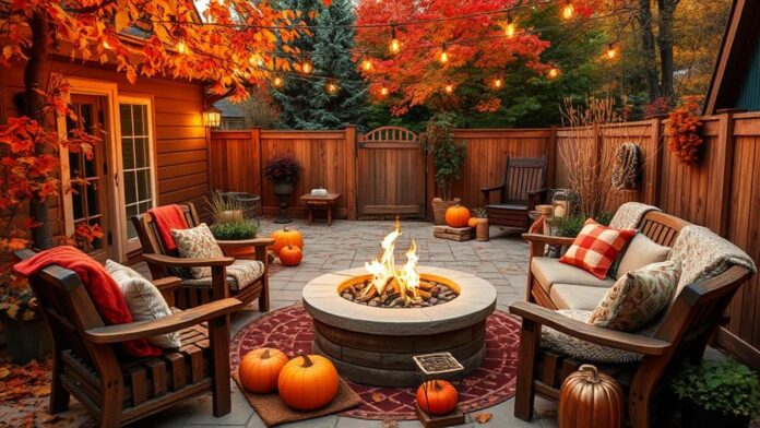 cozy autumn backyard decor