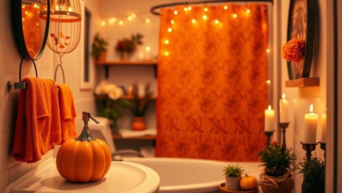 cozy autumn bathroom decor