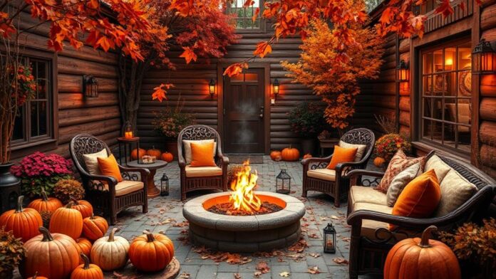 cozy autumn courtyard decor