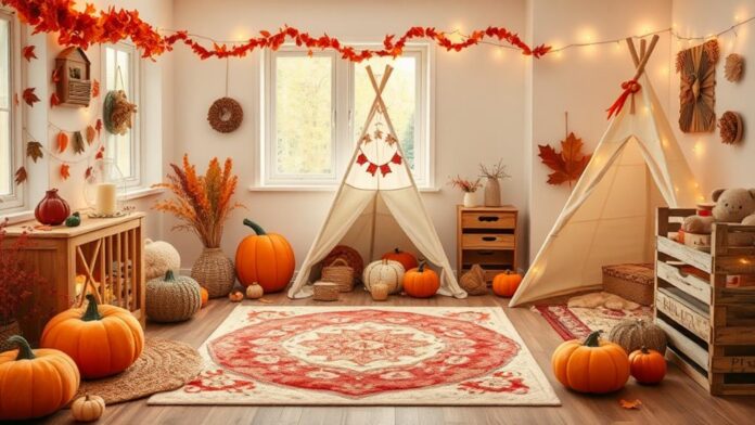 cozy autumn playroom decor