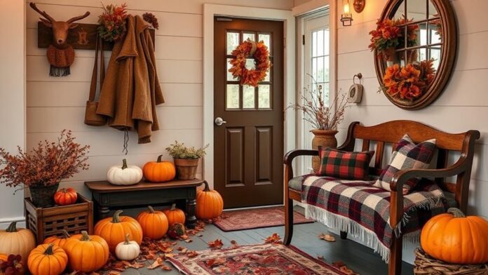 cozy fall cloakroom decor