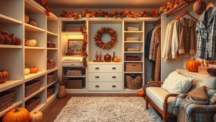 cozy fall closet decor ideas