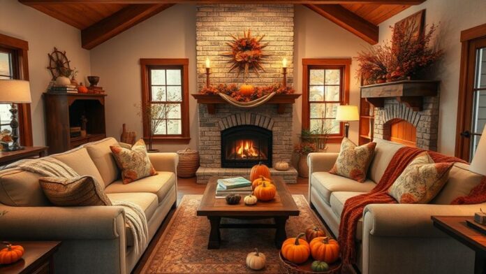 cozy fall family room decor