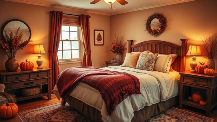 cozy fall guest room decor