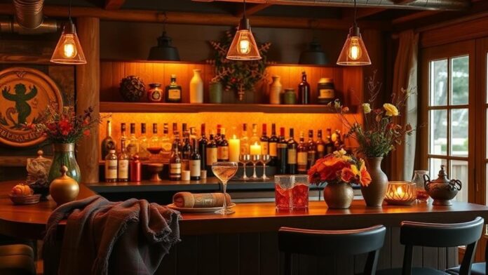 cozy fall home bar ideas