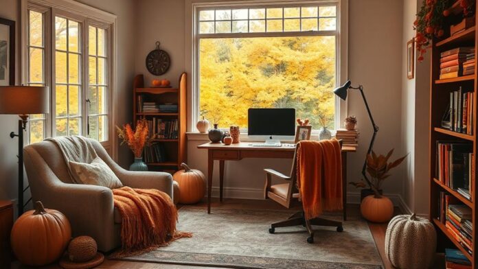 cozy fall office decor ideas