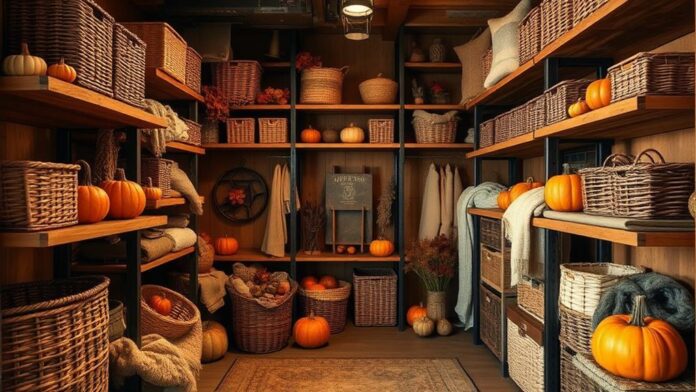 cozy fall storage decor ideas