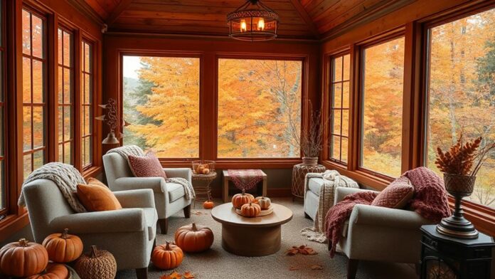 cozy fall sunroom decor ideas