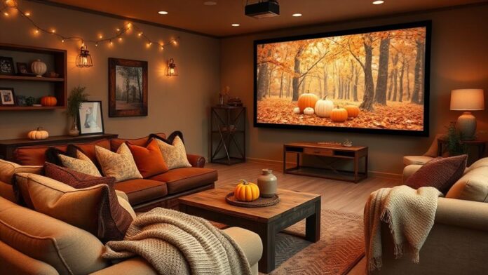 cozy fall theater decor