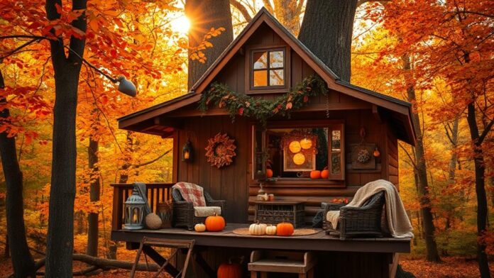 cozy fall treehouse decor