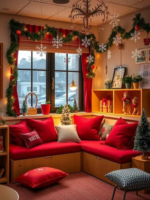 cozy holiday reading space