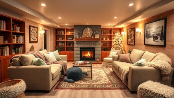 cozy winter basement decor