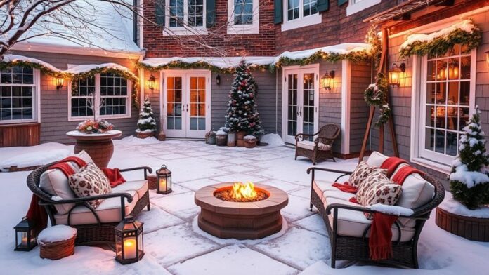 cozy winter courtyard decor