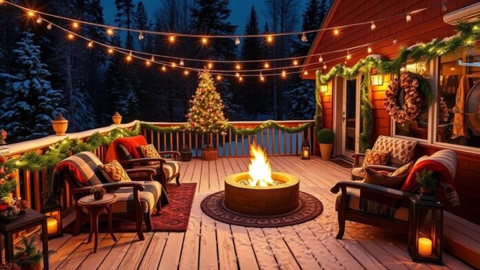 cozy winter deck decor