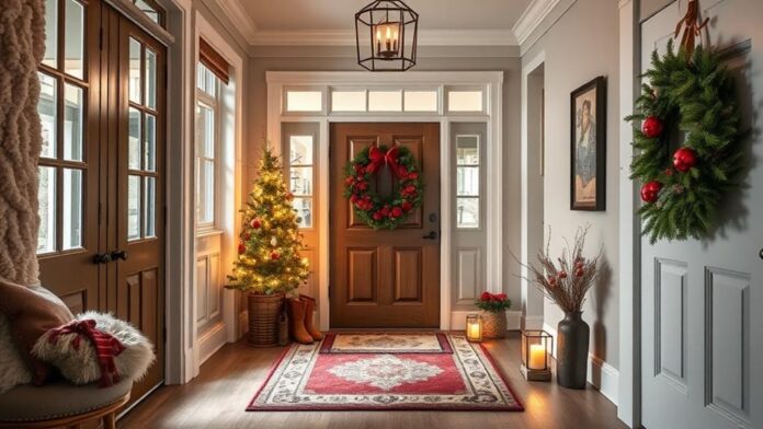 cozy winter entryway decor