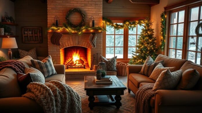 cozy winter family room decor