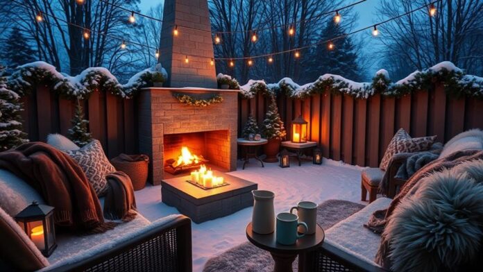 cozy winter fireplace decor