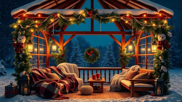 cozy winter gazebo decor ideas