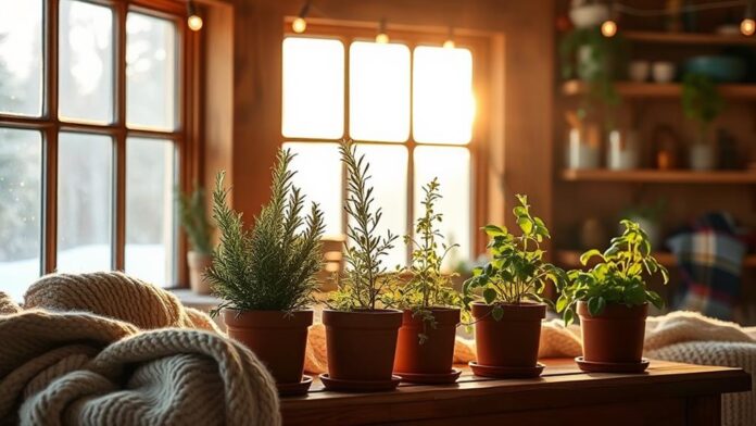 cozy winter herb garden ideas