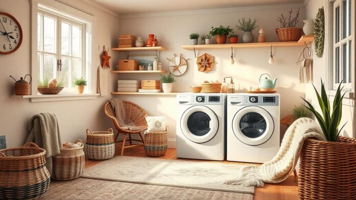 cozy winter laundry decor ideas