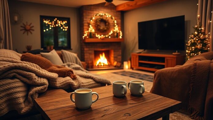 cozy winter movie night decor