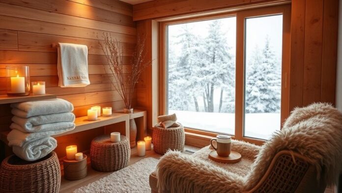 cozy winter spa decor