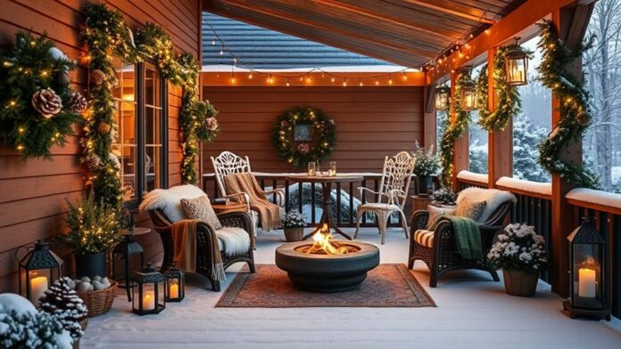 cozy winter veranda decor