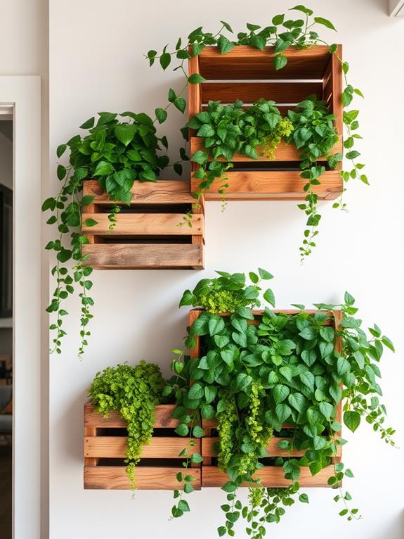 crates transformed into planters