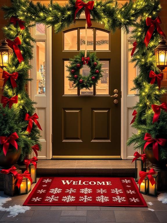 custom festive entry mat