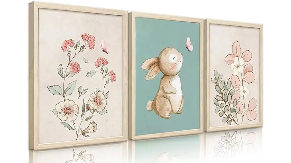 cute bunny floral art