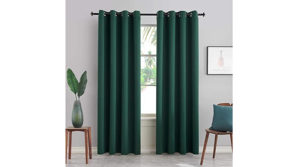 dark green blackout curtains