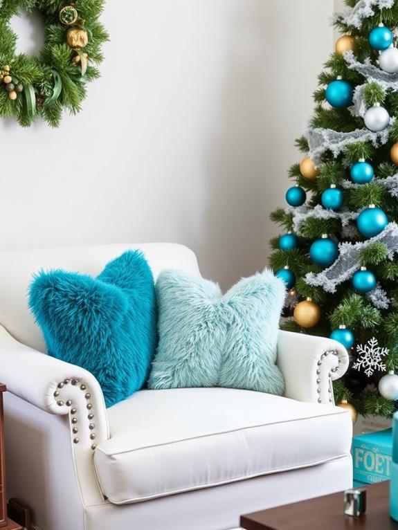 decorative aqua accent pillows