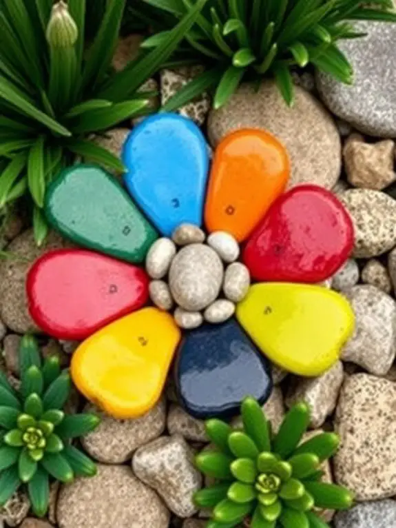 decorative floral rock art