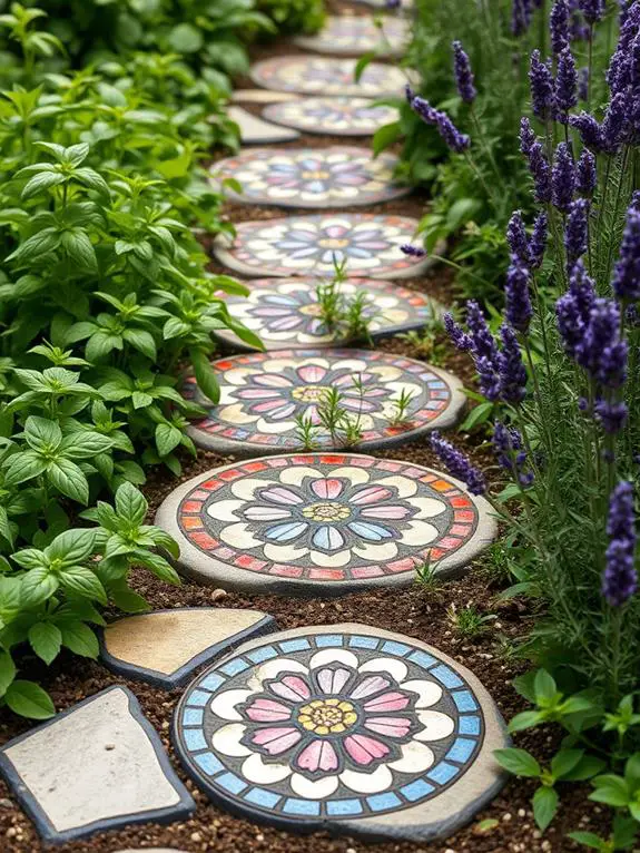 decorative garden pathway tiles