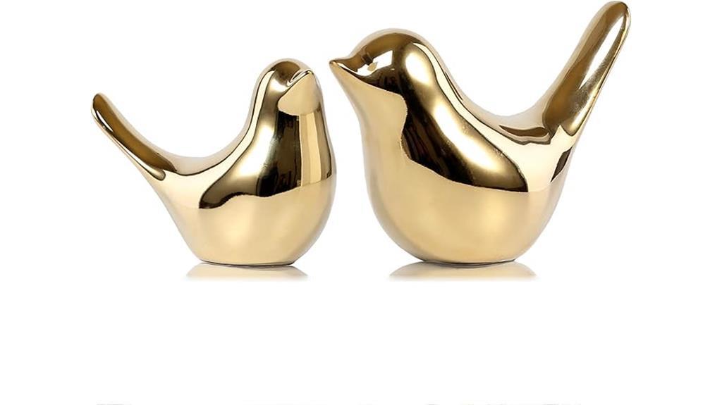 decorative gold bird statues