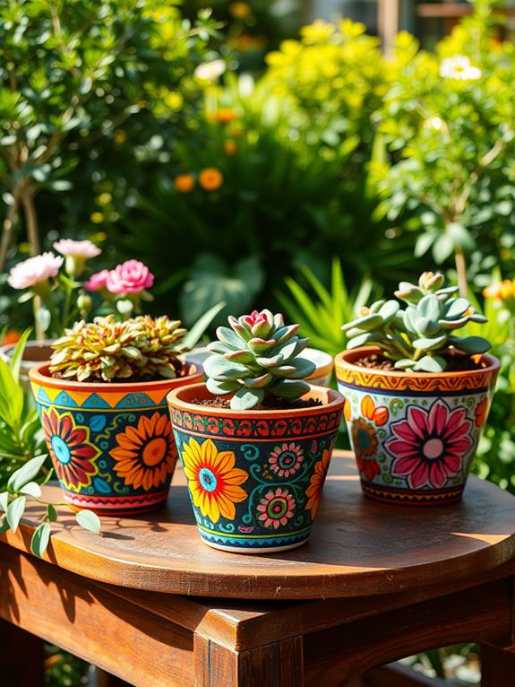 decorative hand painted planters