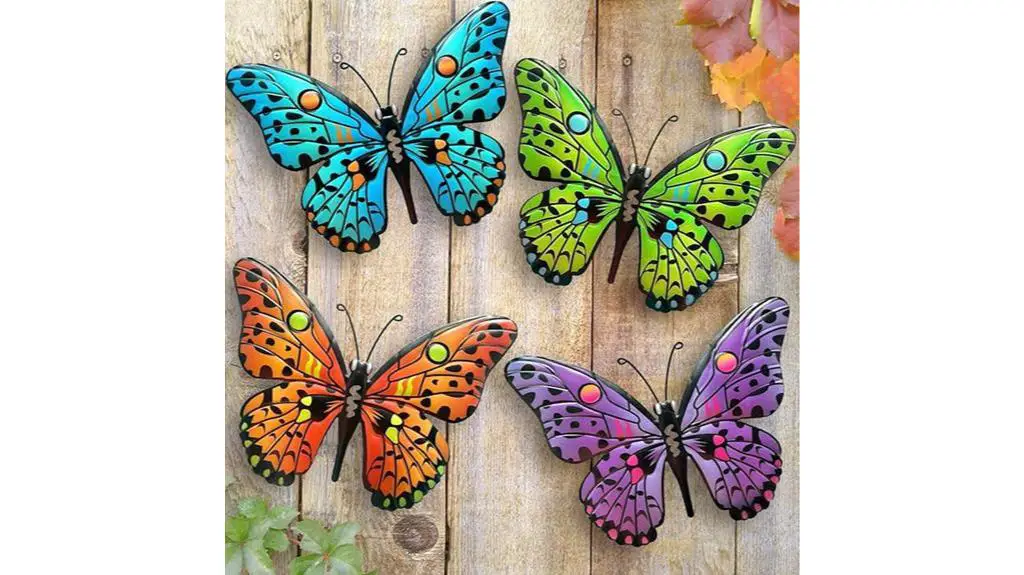 decorative metal butterfly set