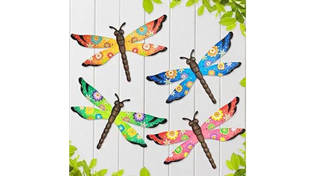 decorative metal dragonfly set