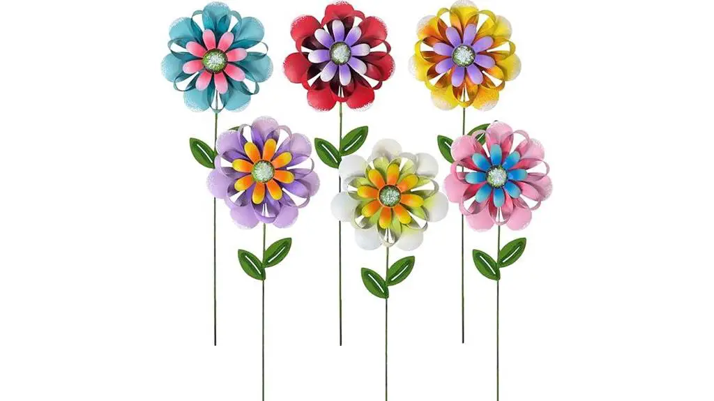 decorative metal flower stakes