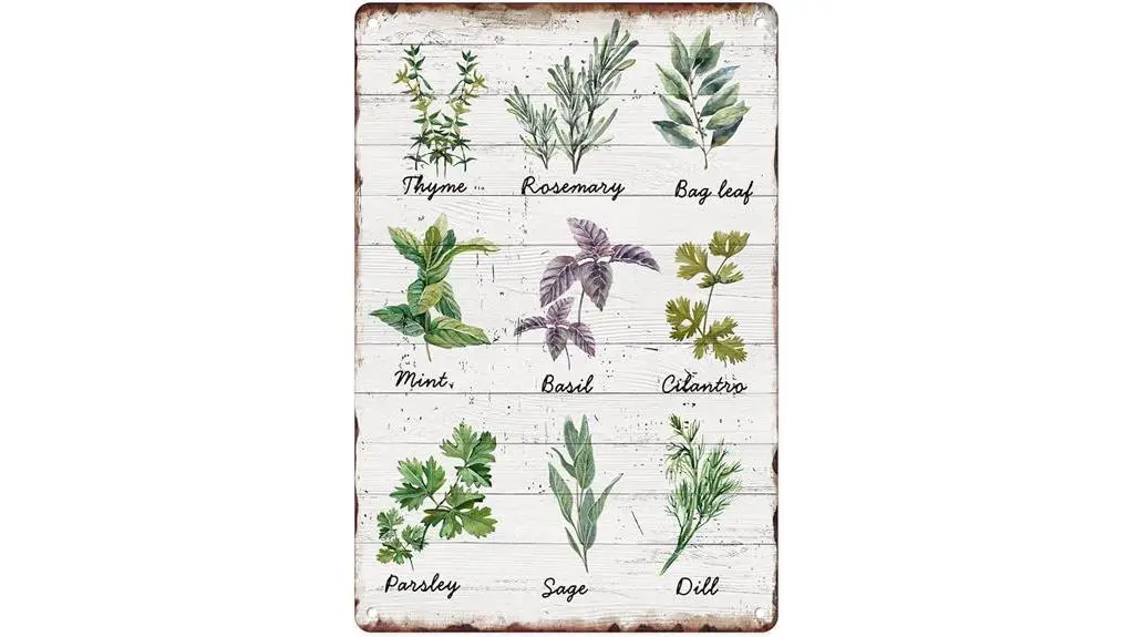 decorative metal herb sign