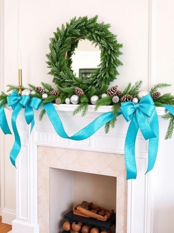 decorative turquoise ribbon garlands