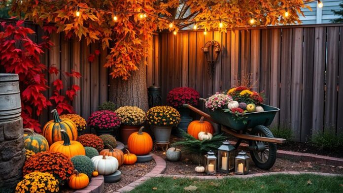 elegant fall yard decor