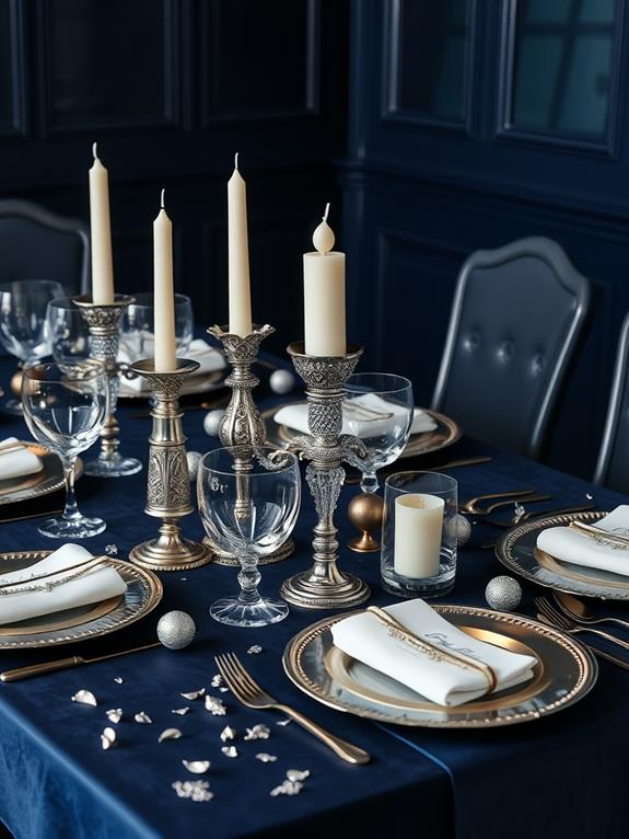 elegant navy silver decor