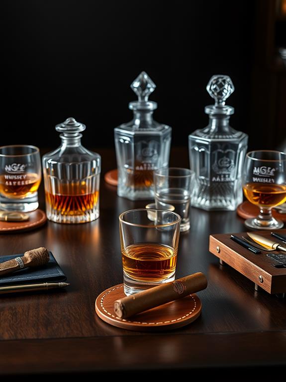 elegant whiskey tasting setup