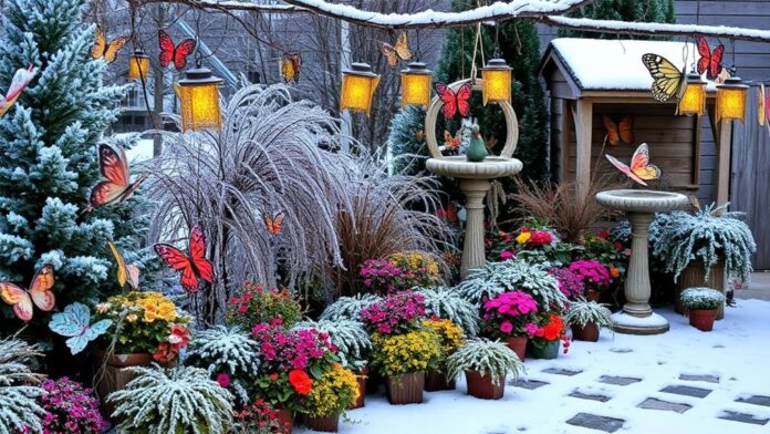 enchanting winter butterfly decor