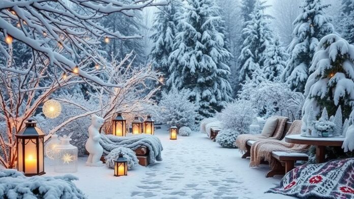 enchanting winter garden decor